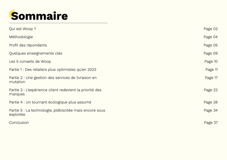 Woop - Baromètre 2024 - Sommaire